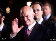 Greek Prime Minister George Papandreou leaves after an EU summit in Brussels, Saturday, May 8, 2010. The 16 leaders of the euro zone  meet Friday to finalize the Greek rescue plan and assess how such financial crises can be avoided in the future. (AP Photo/Geert Vanden Wijngaert)