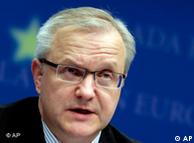 European Commissioner for Economic Affairs Olli Rehn speaks during a media conference at an emergency meeting of EU finance ministers in Brussels, Sunday, May 9, 2010. EU finance ministers meet in Brussels Sunday to discuss establishing a new 
