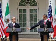 President Obama with Mexico's President Felipe Calderon in the Rose Garden of the White House  