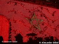 Lichtanimation der marokkanischen Flagge. Foto: Alexander Göbel 