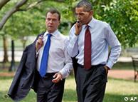 Ο πρόεδρος των ΗΠΑ  Μπάρακ Ομπάμα και της Ρωσίας Ντμίτρι Μεντβέντεφ στην Ουάσιγκτον  
