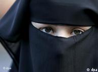 A woman wearing a burqa