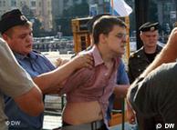 A demonstrator in Moscow in July 2010 
