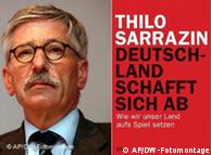 Thilo Sarrazin next to the cover of this book 