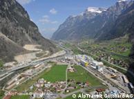 The entry to the Gotthard tunnel