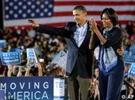 Michelle Obama muster support for Democratic candidates during a rally at Ohio State University in Columbus, Ohio