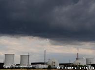 The Biblis nuclear plant with clouds above