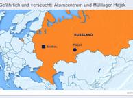 Karte Russlands mit dem Atomzentrum Majak (Grafik: DW)