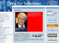 Screenshot del apoyo otorgado al canciller Gerhard Schröder. 