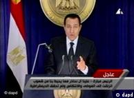 Husni Mubarak ketika tampil di televisi, Jum'at (28/01)