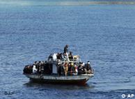 A boatload of would-be migrants believed to be from North Africa 