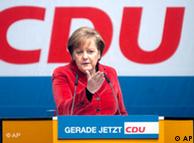 Merkel at a CDU rally in Hamburg on February 17