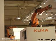 Robots from German company Kuka on display at the Hanover Fair