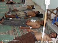 也门一家医院里正在接受治疗的受伤示威者