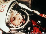 O cosmonauta em 1961 na cápsula Wostok