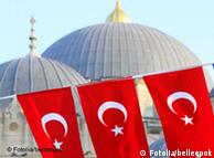 turkish flags and mosque