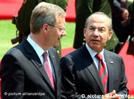 El presidente alemán, Christian Wulff, en México, con el presidente Felipe Calderón.