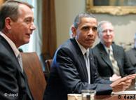 President Obama with House Speaker John Boehner of Ohio, and Senate Minority Leader Mitch McConnell during debt talks