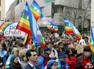 صحنه‌ای از تظاهرات جنبش صلح در آلمان
