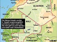 محل حمله به 
شهروندان فرانسوی در مرز مشترک نیجر، مالی و الجزایر